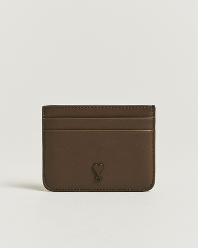 AMI Tonal Heart Logo Card Holder Bronze – Ruskea