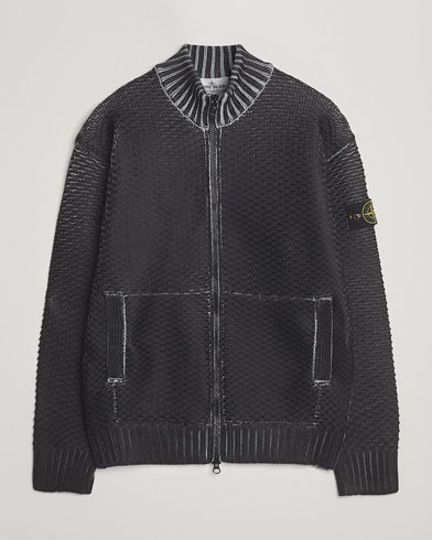 Stone Island Printed Heavy Zip Cardigan Pearl Grey – Harmaa
