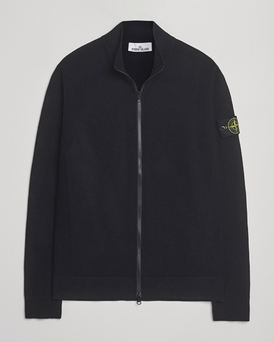 Stone Island Stretch Wool Zip Cardigan Black – Musta