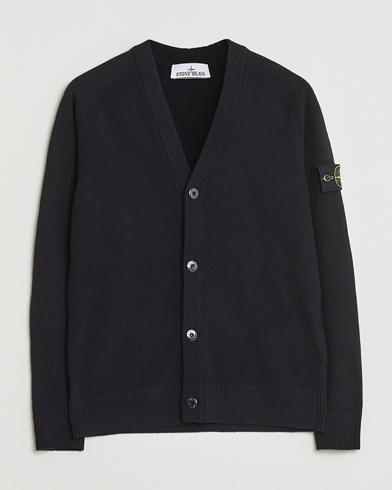 Stone Island Knitted Geelong Wool Cardigan Black – Musta