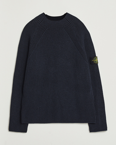 Stone Island Vanisé Full Rib Wool Crew Neck Navy – Sininen