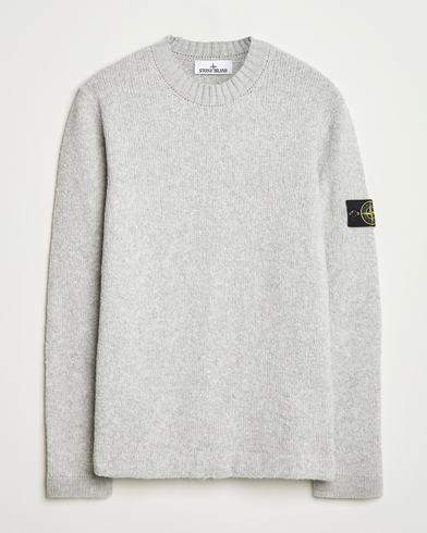 Stone Island Brushed Knitted Wool Crew Neck Grey Melange – Harmaa