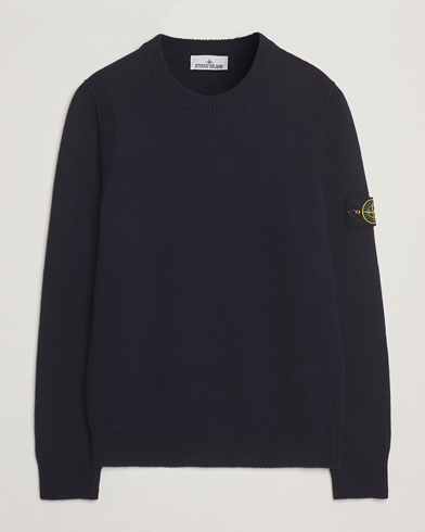 Stone Island Knitted Lambswool Crew Neck Navy – Sininen