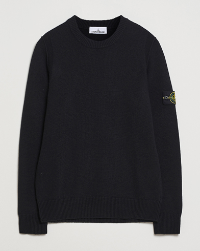 Stone Island Knitted Lambswool Crew Neck Black – Musta