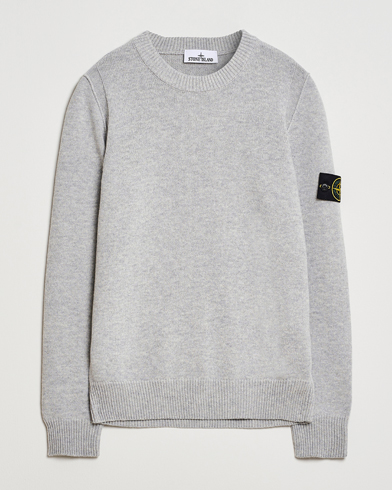 Stone Island Knitted Lambswool Crew Neck Grey Melange – Harmaa