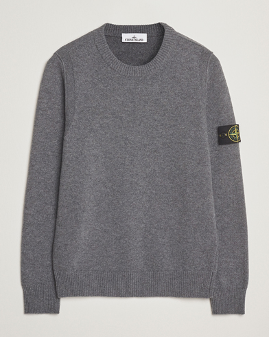 Stone Island Knitted Lambswool Crew Neck Cement Melange – Harmaa