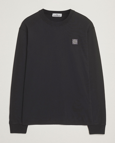 Stone Island Long Sleeve Garment Dyed Cotton Jersey T-Shirt Black – Musta