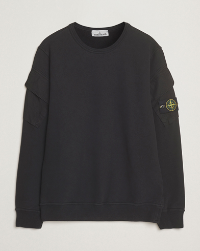 Stone Island Organic Cotton Fleece Arm Pocket Sweatshirt Black – Musta