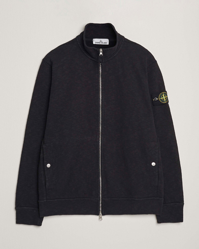Stone Island Vanisé Brushed Heavy Cotton Full Zip Black – Musta