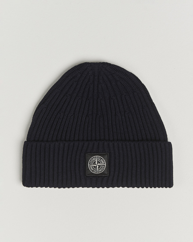 Stone Island Full Rib Wool Beanie Navy – Sininen