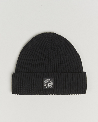 Stone Island Full Rib Wool Beanie Black – Musta