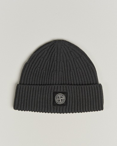 Stone Island Full Rib Wool Beanie Lead Grey – Harmaa