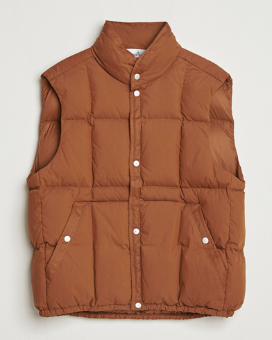 Stone Island Marina Cotton/Nylon Tela Down Vest Tobacco – Ruskea