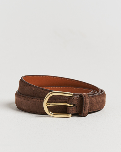 Kamakura Shirts Vintagy Ivy Horseshoe Buckle Belt Brown Suede – Ruskea
