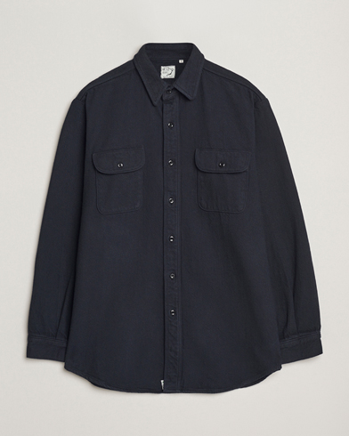 orSlow Brushed Flannel Overshirt Navy – Sininen