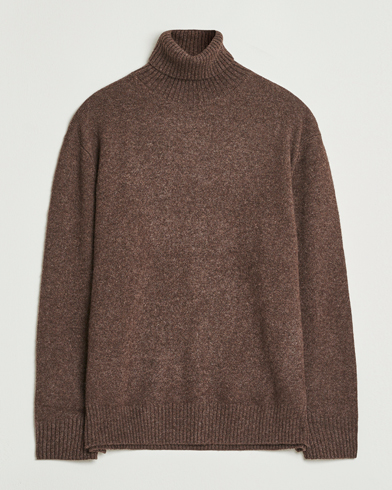 A.P.C. Mahe Yak Knitted Rollneck Marron Chine – Ruskea