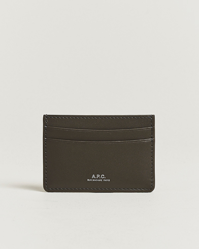 A.P.C. Calf Leather Card Holder Coal – Harmaa