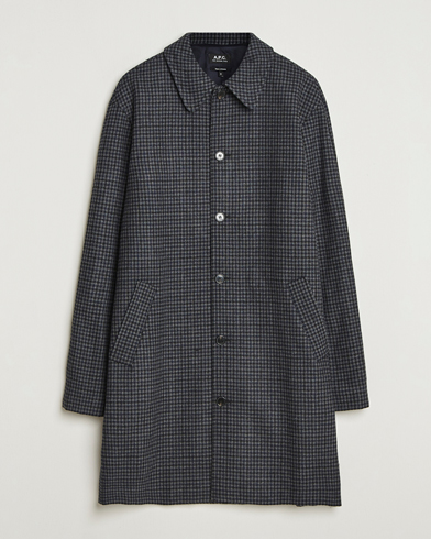 A.P.C. Paul Wool Houndstooth Coat Anthracite – Harmaa