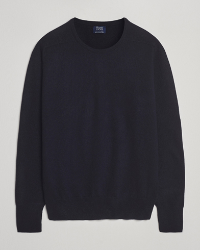 William Lockie Melrose Cashmere Crew Neck Dark Navy – Sininen