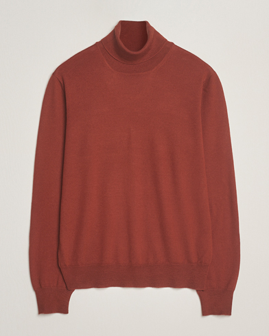 Gran Sasso Merino Fashion Fit Rollneck Rust Orange – Oranssi