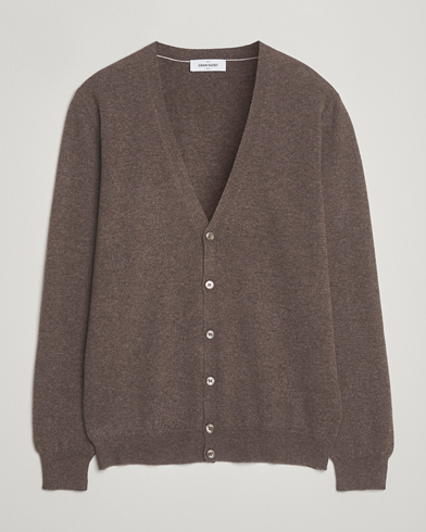 Gran Sasso Wool/Cashmere Cardigan Brown Melange – Ruskea