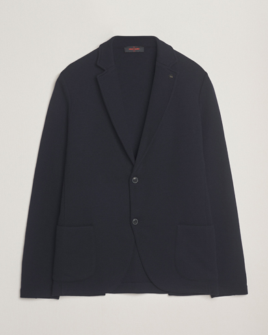 Gran Sasso Rainwool Knitted Blazer Navy – Sininen
