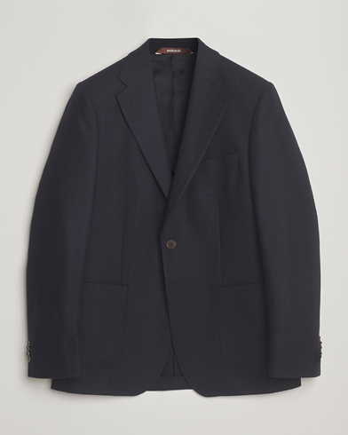 Morris Flannel Wool Blazer Navy – Sininen