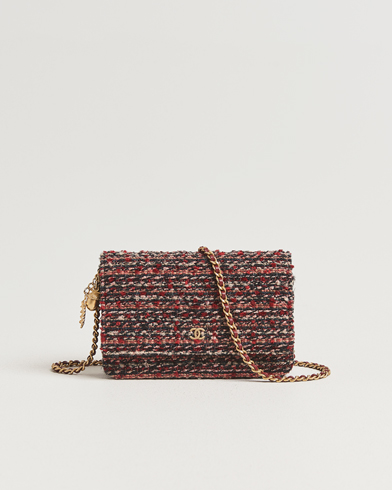 Chanel Pre-Owned Tweed Wallet On Chain Red – Punainen