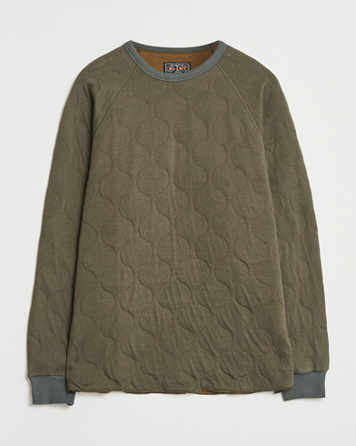 BEAMS PLUS MIL Quilt Crew Neck Olive – Vihreä