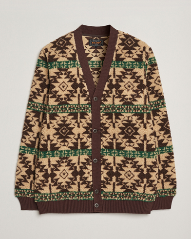 BEAMS PLUS Boa Fleece Cardigan Brown – Ruskea