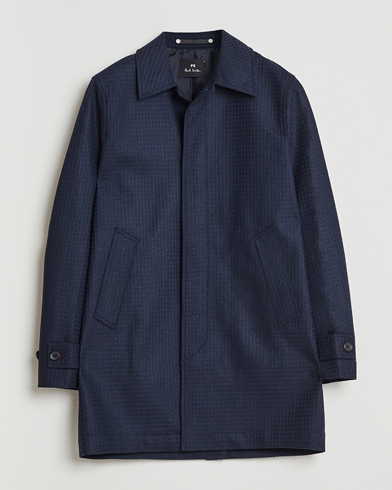 PS Paul Smith Wool Dogtooth Coat Blue – Sininen