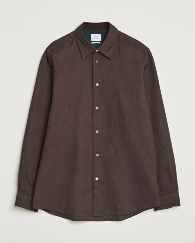 PS Paul Smith Brushed Cotton/Wool Shirt Dark Brown – Ruskea