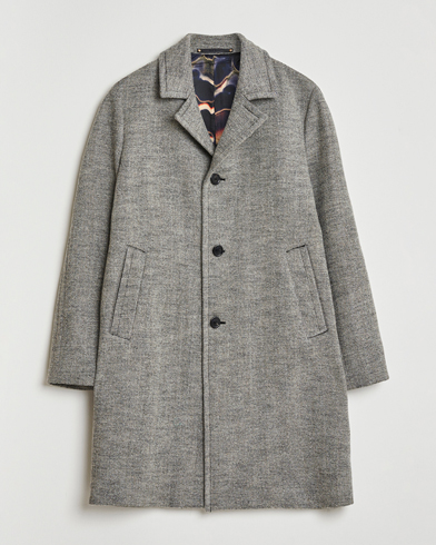 Paul Smith Wool Herringbone Coat Grey – Harmaa