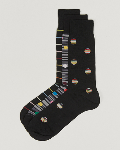 Paul Smith 3-Pack Printed Sock Black – Musta