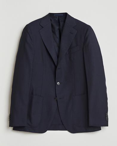 Caruso Aida Wool Hopsack Blazer Navy – Sininen