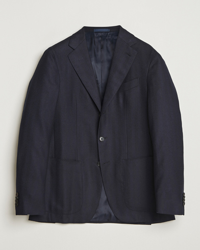 Caruso Aida Herringbone Wool Blazer Navy – Sininen