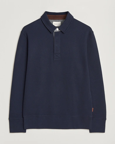 GANT Light Sacker Rib Long Sleeve Polo Evening Blue – Sininen