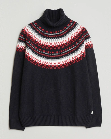 GANT Fairisle Knitted Turtleneck Black – Musta