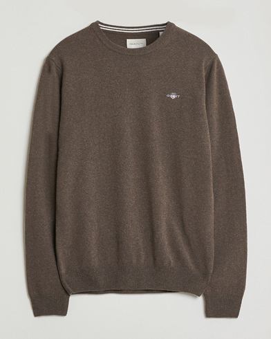 GANT Superfine Lambswool Crew Neck Seawood Melange – Ruskea