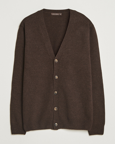 Oscar Jacobson Eduardo Wool Cardigan Brown – Ruskea