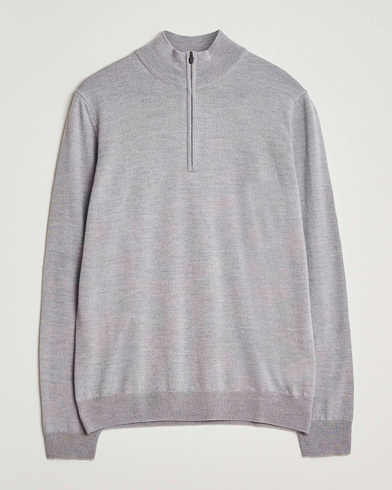 J.Lindeberg Kiyan Merino Half Zip Medium Grey Melange – Harmaa