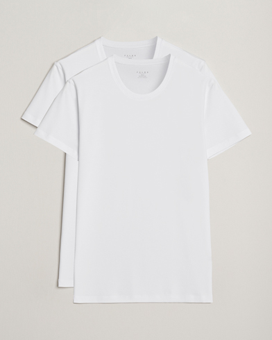 Falke 2-Pack Cotton Crew Neck T-Shirt White – Valkoinen