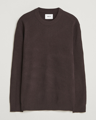 NN07 Danny Rib Knitted Crew Neck Dusky Port – Ruskea