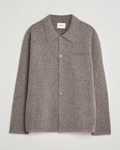 NN07 Jonas Wool Cardigan Mable Husk – Harmaa