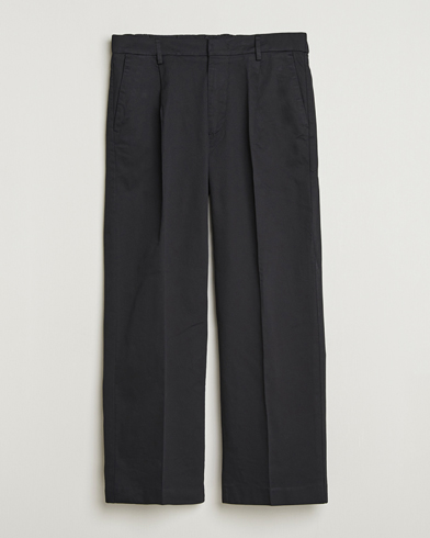 NN07 Kay Cotton Pleated Trousers Black – Musta