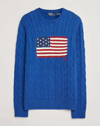 Polo Ralph Lauren Cotton Cable Flag Sweater Sapphire Star – Sininen