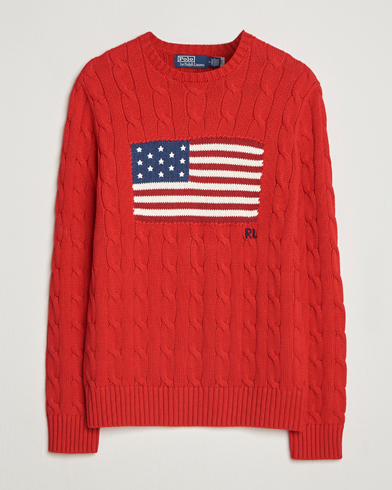 Polo Ralph Lauren Cotton Cable Flag Sweater RL 2000 Red – Punainen