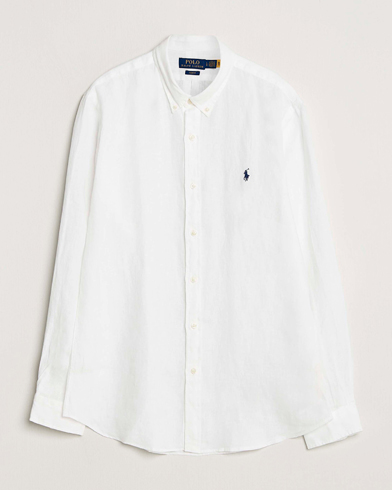 Polo Ralph Lauren Slim Fit Linen Shirt White – Valkoinen