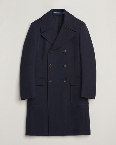 Polo Ralph Lauren Double Breasted Top Wool Coat Navy – Sininen