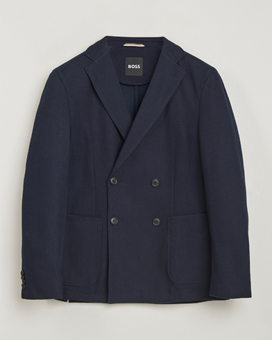 BOSS BLACK Hanry Jersey Double Breasted Blazer Dark Blue – Sininen